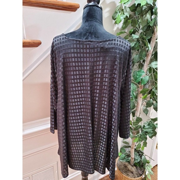 Grace Elements Women's Black Polyester Round Neck Long Sleeve Top Blouse Size 3X - Picture 7 of 15